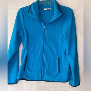 Old Navy AQUA/Navy Blue Trim Fleece Front Zipper Jacket Size Medium